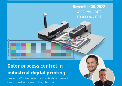 Webinar: Color process control in industrial digital printing